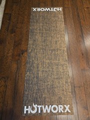HOTWORX Brown Yoga Mat & Gray Black Non-Slip Towel & Black Rectangular Carry Bag