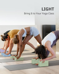 Yoga Blocks 2 Pack, Soft Non-Slip Foam Blocks with Beveled Edges for Alignment a