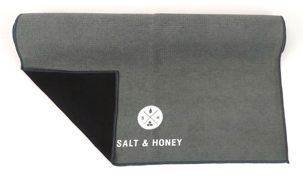NEW Salt & Honey Non-Slip Yoga Pilates Mat and Workout Towel – Gray