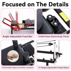 Home Gym Pilates Reformer Machine, Quick-Assembly Foldable Pilates Reformer,