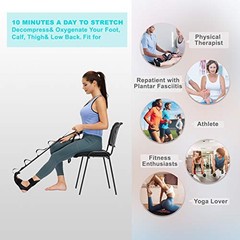 Foot and Calf Stretcher-Stretching Strap For Plantar Fasciitis , Heel Black