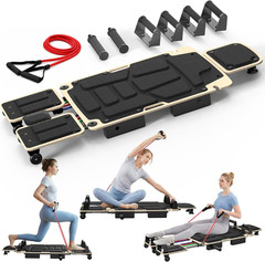Pilates Board Reformer for Home Workout, 5-In-1 Pilates Equipment with Dual & Sp