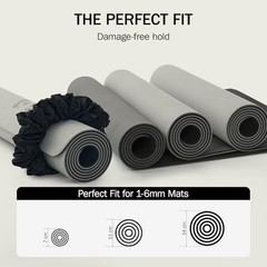Yoga Mat Scrunchie,Style & Cute Mat Holder,Stretchable Velvet Fabric Fit Black
