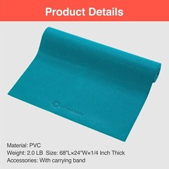 Primasole Yoga Mat with Carry Strap for Yoga Pilates Fitness and Floor Workou…