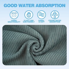 Microfiber Gym Towels with Snap Straps, Yoga Towel for 16″ x 28″, Grey/Blue