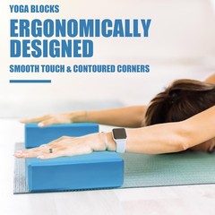 2 Pcs Yoga Blocks, 9″x6″x3″ Foam Blocks Yoga Props for Pilates Stretching and…