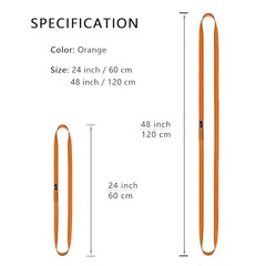 18MM Nylon Climbing Sling Runner 23KN CE2008/EN566 Rock Orange|60cm/24inch|5PCS