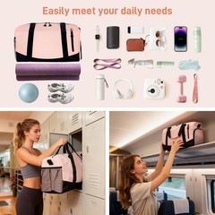 Gym Workout Yoga Mat Tote Bag Water Bottle Wet Dry Pocket Pilates Carrier