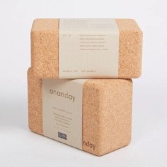 Cork Yoga Block Set– Ananday – Lot of 2 – 4″ x 6″ x 9″ Sustainable Cork NEW