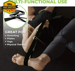12 Loop Stretch Strap 1 Inch x 8 Ft Physical Therapy Yoga Leg Stretcher Handles