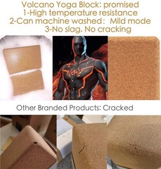 2 Pack Natural Cork Yoga Blocks 9x6x4 inch Non-Slip Lightweight Support