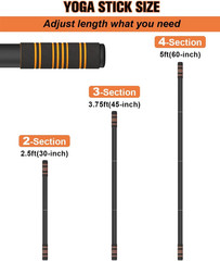 5Ft Yoga Stick – Heavy-Duty Steel Adjustable Stretching Bar for Mobility, Flexib