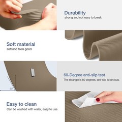 Gruper Thick Yoga Mat Non Slip, Large Size 72″ L 72 x 32 x 0.6 inches, Brown
