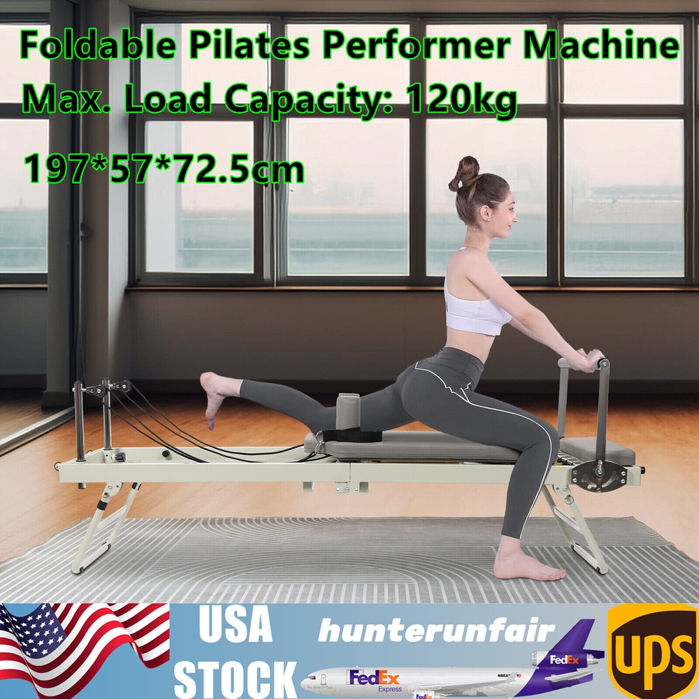 Pilates Reformer Machine Foldable Yoga Fitness Pilates Exercise Equipment 120kg