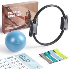 LIONSCOOL Pilates Ring Set (Black) 14inch, Black