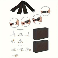 1 Set Yoga Block with Strap Foam Yoga Block Yoga Block Pilates Fitness