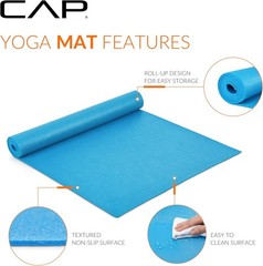 CAP Non Slip Yoga Mat Exercise Fitness Pilates Workout Mat for Home Gym