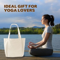 Xrkuu Yoga Bags With Mat Carrier Pilates Tote Bag yoga Block large, Off Whtie