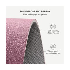 Premium Yoga Mat – Sweat-Activated Non-Slip PU Grip I Natural Rubber Base