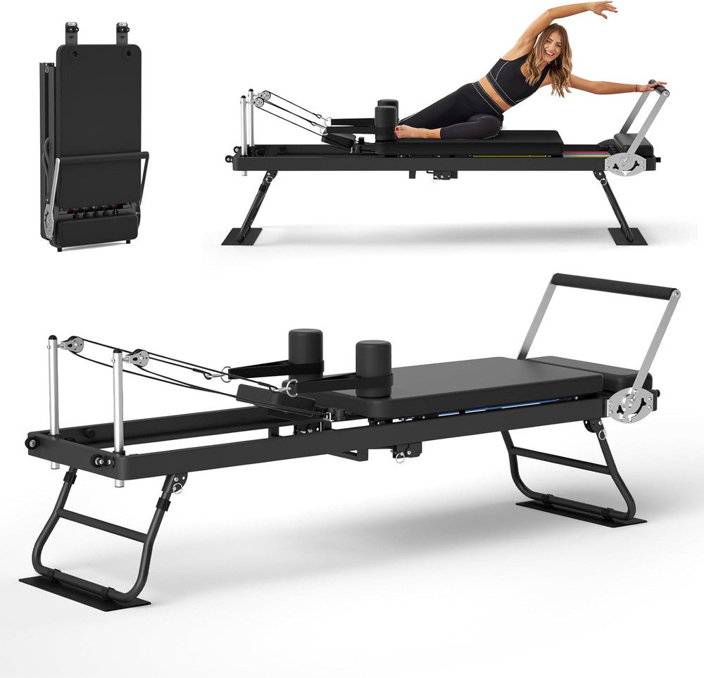 Foldable Pilates Reformer for Home Use Pilates Reformer Machine with Adjustable