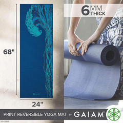 Gaiam Yoga Mat – Premium Print Reversible Extra Thick Non Slip Exercise & Fitnes