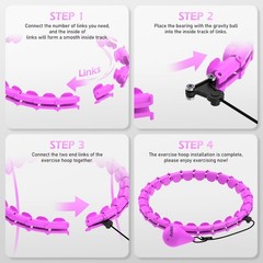 Weighted Hula Circle with 24 Links for Adults Weight Loss, Infinity Fitness H…