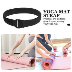 12Pcs Yoga Mat Bands Nylon Adjustable Straps Durable Black for Home Practice