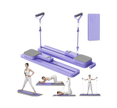 Pilates Board with Resistance Bands, 7-In-1 Foldable Pilates Reformer Set, Pilat