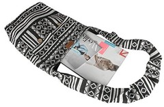 Tribe Azure Aztec Black White Woven Handmade Crossbody Hobo Women Shoulder Bag