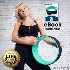 12.6″ Yoga Wheel Kit with Yoga Strap – Enhance Flexibility & Alleviate Back Pain