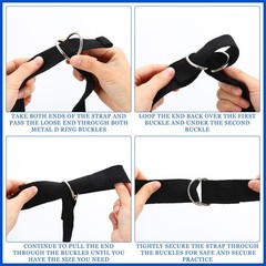 40 Pcs Yoga Strap Stretching Pilates Exercise Adjustable Straps 6 ft Non Elas…