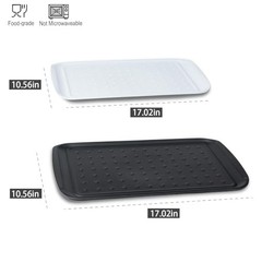 17 Inch Grilling Prep & Serve Trays with Non-Slip 17″ x 10.5″ White/Black