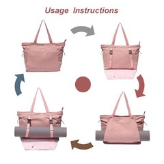 Yoga Mat Bag Gym Tote With Multi Pockets For Women Drawstring Carrier Pilates