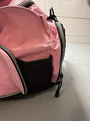 Reebok Small Duffle Gym Bag Pink/Black Accents Crossbody Handles Pockets17”