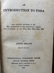 An Introduction to Yoga by Annie Besant Second Edition 1913
