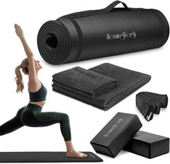 HemingWeigh 1/2-Inch Extra Thick High Density Exercise Yoga Mat & Carrying Strap