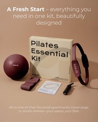 kure.fit Pilates Kit for Women – Home Equipment Set with Ring, Cocoa