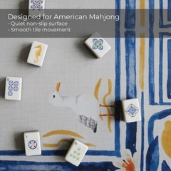 American Mahjong Mat – 31.5″ x 31.5″ Table Mat, Canvas Bag, Amalfi Mediter