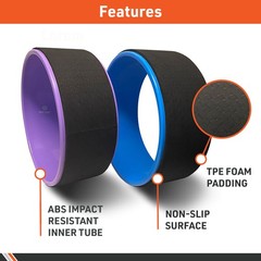 Body Sport Yoga Wheel, Purple, 5 in. x 12.6 in. – Yoga Fitness Equipment