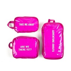 Miamica Malibu Babe Packing Cubes for Travel, 3-piece Organizing Set – Pink