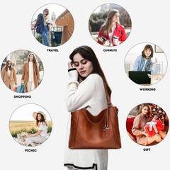Long Keeper Vegan Leather Tote Handbags Women Large Capacity Hobo Shoulder Ba…