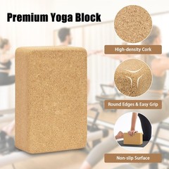Cork Yoga Block, Natural Cork from Portuguese, Premium Brick 9″x6″x3″, Eco-Fr…