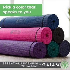 Gaiam Essentials Premium Yoga Mat With Yoga Mat Carrier Sling (72 L X 24 W X 1/4