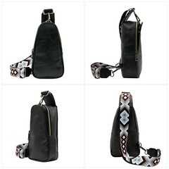 Long Keeper Sling Chest Bag for Women PU Leather Satchel Daypack Traveling Cr…