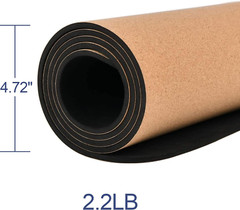 Numat Cork Yoga Mat 6Mm (1/4 Inch) Thick 72 X 24 In, Sweatproof Nonslip Eco-Frie