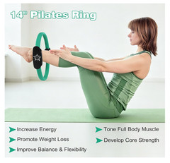Pilates Ring, 14″ Magic Circle Pilates Ring for Women Workout Fitness Circle