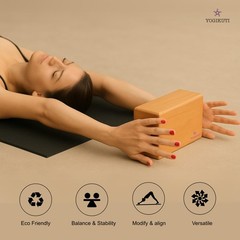 Original Wooden Yoga Blocks Set of 2 – Solid Hardwood Props Inspired by Tradi…