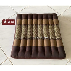 Thai Handcrafted Kapok Seat Cushions Meditation Floor Pad Red Blue Set 2 pcs