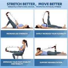 Ergonomic Yoga Foot and Leg Stretch Strap for Pain Relief & Mobility – Red