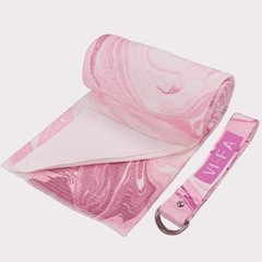 Soft Yoga Mat Towel Hot Non Slip Microfiber 68X24INCH, Marble Pink